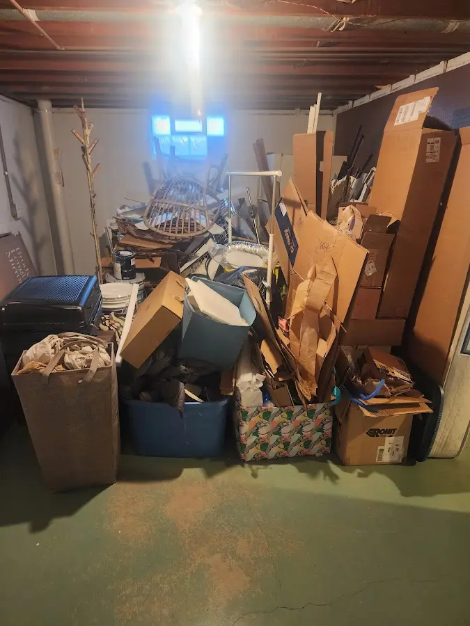 Roll-off dumpster container at job site for 4 Yard Dumpster Rental in West Haven